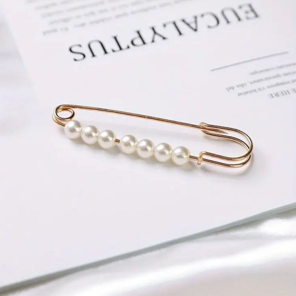 ✨🆕✨1 Pin Elegant Pearl Anti-Slip Scarf Cardigan Buckle Brooch✨in Gold & Silver✨
